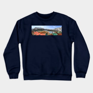 Brixham Harbour Panorama, Devon, UK Crewneck Sweatshirt